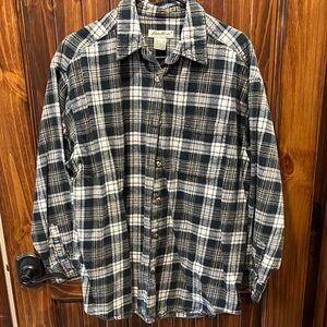 Black and White Plaid Button-Up Shirt